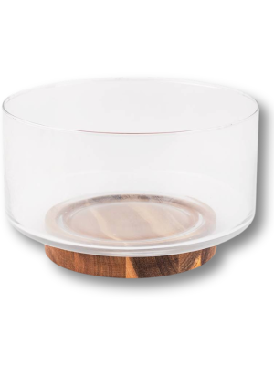 BOWL DE VIDRIO 12X20CM C.BASE ACACIA ART CA6381 IAÑ