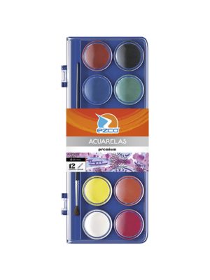 SET DE ACUARELAS PREMIUM EZCO 12 COLORES 404100-12 AAÑ