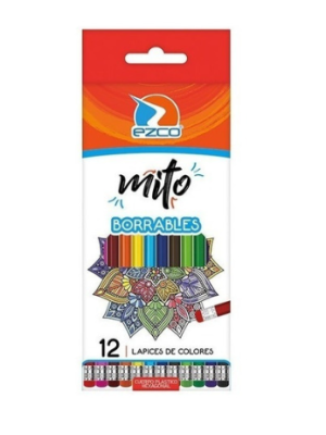 LAPIZ COLOR X12 BORRABLE MITO ART 172204 CAÑ
