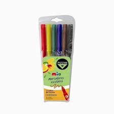MARCADOR ESCOLAR PIZZINI FINO X6 COLORES ART 8006 AAÑ
