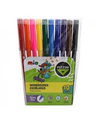 MARCADOR ESCOLAR PIZZINI FINO X 10 COLORES ART 8010 BAÑ
