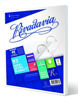 REPUESTO RIVADAVIA Nº3 48 HOJAS RAY EXTRA BLA ART 472321 AAÑ