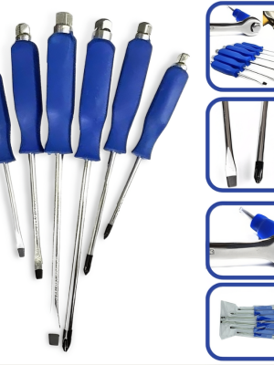 SET X6 DESTORNILLADORES DE GOLPE C/MANGO AZUL EN BLISTER BAÑ