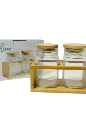 SET FRASCOS X2 TAPA Y ATRIL BAMBOO CA5505ZY IAÑ