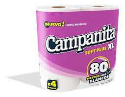 PAPEL HIGIENICO CAMPANITA SOFT XL PLUS X4UNID 80MTS JAÑ