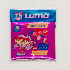 PAPEL GLACE 10X10CM METALIZADO LUMA XUNID (10HJS) EAN