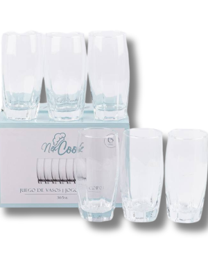 SET X6 VASO DE VIDRIO 365ML - 6,2X4,9CM ART CA6264 IAÑ