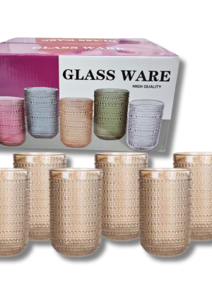 VASO LARGO TORNASOLADO X6 VARIOS COLORES ART RM26-132 IAÑ