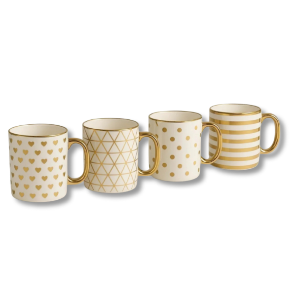 TAZAS C/ DETALLES DORADOS VARIOS DISEÑOS ART RM26-7 IAÑ