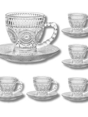 TAZAS DE CAFE FLOWER TORNASOLADA X12PCS ART RM26-117 IAÑ