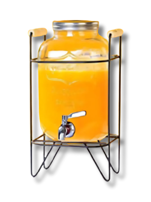 DISPENSER DE JUGO VIDRIO REDONDO 4LT B/METAL ART 4960488 IAÑ