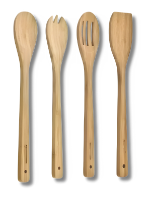 SET X4 UTENSILLOS DE MADERA ART AB-20522 IAÑ