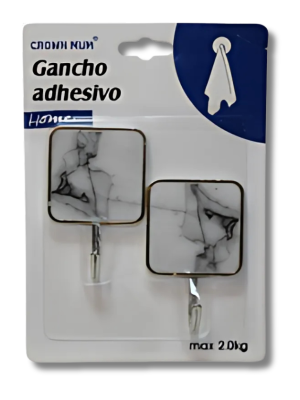 GANCHO ADHESIVO CUADRADO 2 PCS ART AB-30523 HAÑ