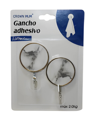 GANCHO ADHESIVO CIRCULAR 2 PCS ART AB-30522 HAÑ