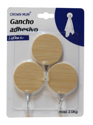 GANCHO ADHESIVO CIRCULAR 3 PCS ART AB-30534 IAÑ