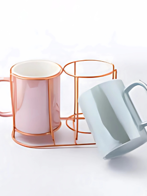 SET X2 JARROS MUG CERAMICA C/SOPORTE ART YW-6509 IAÑ