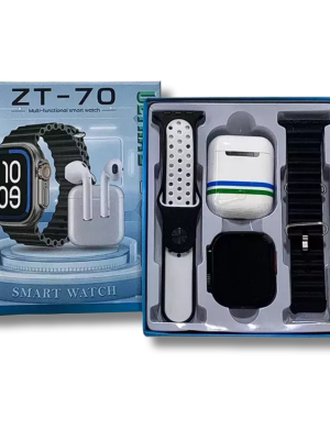 KIT AURICULAR Y SMARTWATCH C/2 MALLAS ART ZT70 IAÑ