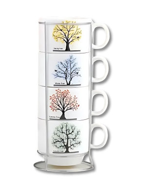 SET POCILLOS CAFÉ TREE X4UNI ART 4925611 IAÑ