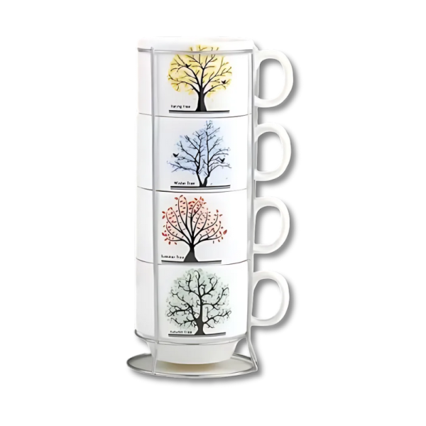 SET POCILLOS CAFÉ TREE X4UNI ART 4925611 IAÑ