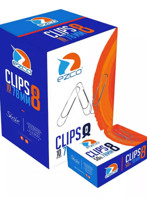 CLIPS NIQUELADOS Nº8 78MM EZCO CAJITA 50UNID 520108 JAN