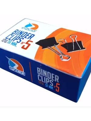 BINDER CLIPS NEGRO 51MM Nº5 EZCO X CAJITA 12UNID 520305 JAN