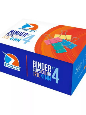 BINDER CLIPS COLOR 41MM EZCO X CAJITA 12UNID 520404 JAN