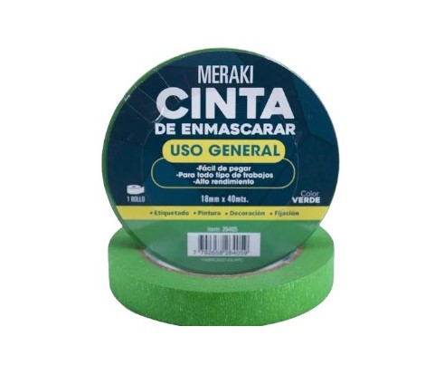 CINTA DE ENMASCARAR VERDE 18MMX40MTS ART 26405 DAN