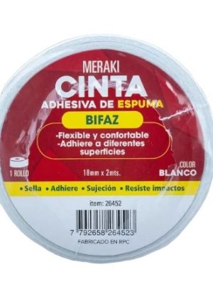 CINTA BIFAZ ESPUMA 18MMX2MTS ART 26452 GAÑ
