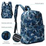 MOCHILA GOODPAK CAMUFLADA AZUL 43X33X15CM ART 37508 KAN