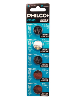 TIRA PILA PHILCO X5UNID CR2025 ART 94CR2025B5 EAÑ