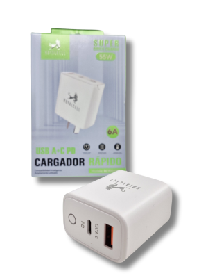 CABEZAL CARGADOR USB A + TC PD 6A 55W ART RC900600B IAÑ