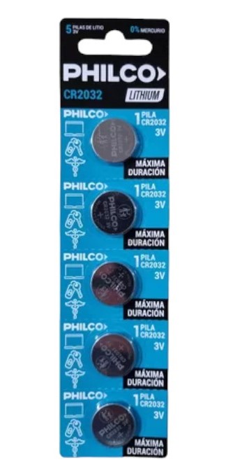 TIRA PILA PHILCO X5UNI CR2032 ART 94CR2032B5 DAÑ