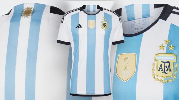 CAMISETA ARGENTINA 3 ESTRELLAS TALLE L ART AR-01 GAN