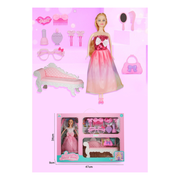 MUÑECA C/ACCESORIOS 26CM ART 22251 GAN