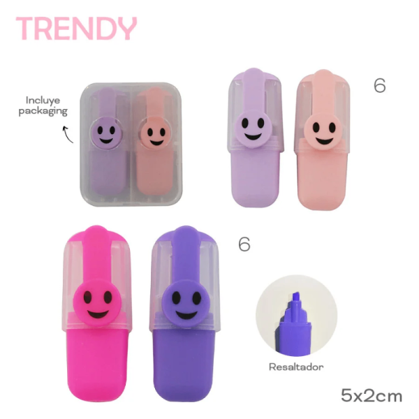 RESALTADOR TRENDY SMILE X2 ART 17157/ 17173  BAÑ