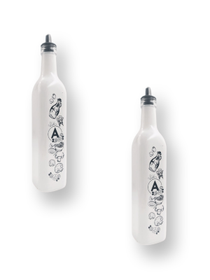 ACEITERO VIDRIO ESMERILADO BLANCO 500CC CUAD. 491215 JAN