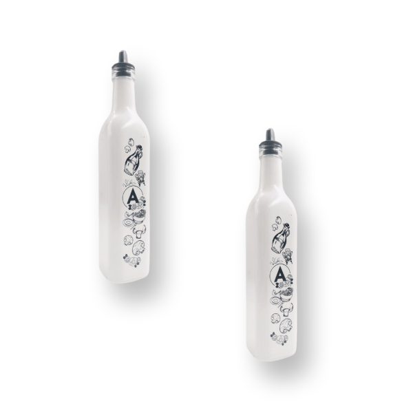 ACEITERO VIDRIO ESMERILADO BLANCO 500CC CUAD. 491215 JAN