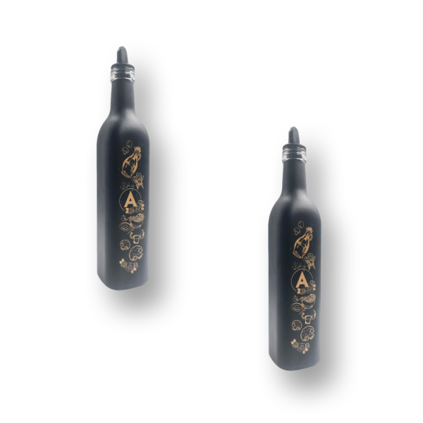 ACEITERO VIDRIO ESMERILADO NEGRO 500CC CUAD. ART 491214 DAÑ