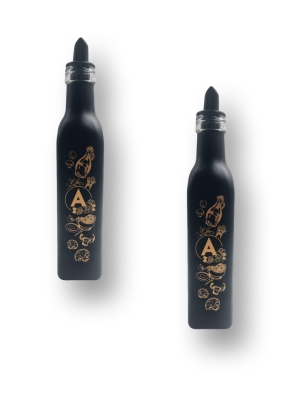 ACEITERO VIDRIO ESMERILADO NEGRO 250CC CUAD. 491217 DAÑ
