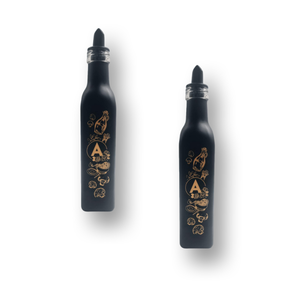 ACEITERO VIDRIO ESMERILADO NEGRO 250CC CUAD. 491217 DAÑ