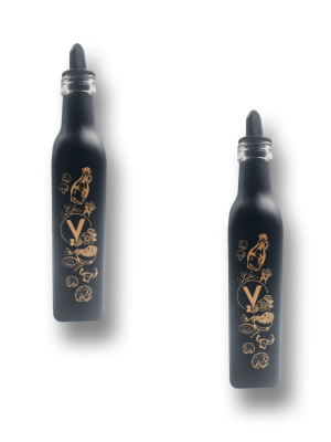 VINAGRERO VIDRIO ESMERILADO NEGRO 250CC CUAD. ART 491040 DAÑ