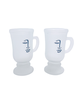 JUEGO TAZAS VIDRIO ESMERILADO P/CAPUCCINO X2UNID 490636 DAÑ