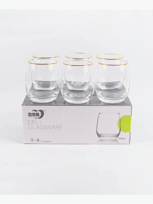 VASO VIDRIO AMPOLLA+BORDE DOR X1UNI 9X7CM ART NS359091 IAN