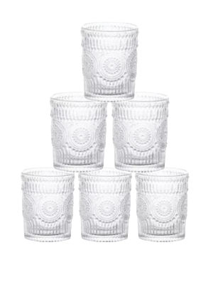 VASO FACETADO BAJO CRISTAL X6 ART RM26-120 DAÑ