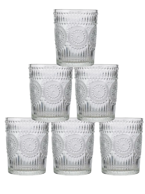 VASO FACETADO BAJO GREY X6 ART RM26-121 DAÑ