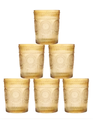 VASO FACETADO BAJO CARAMEL X6 ART RM26-122 DAÑ