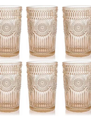 VASO FACETADO ALTO CARAMEL X6 ART RM26-125 DAÑ