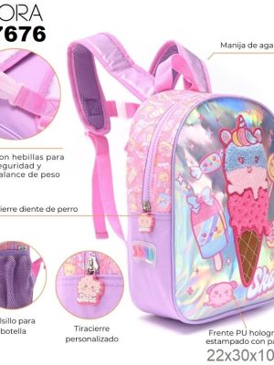 MOCHILA SKORA PETIT UNICREAM 22X30X10 12" ART 37676 KAN