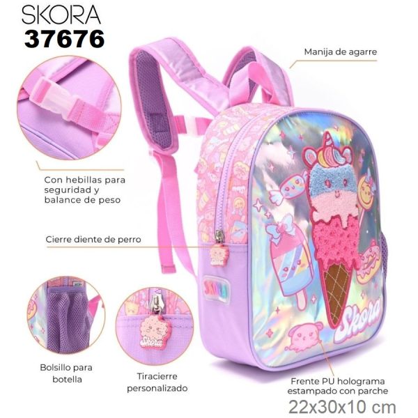 MOCHILA SKORA PETIT UNICREAM 22X30X10 12" ART 37676 KAN