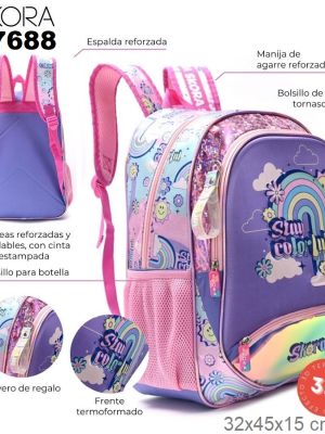 MOCHILA SKORA RAINBOW 32X45X15 18" ART 37688 KAN